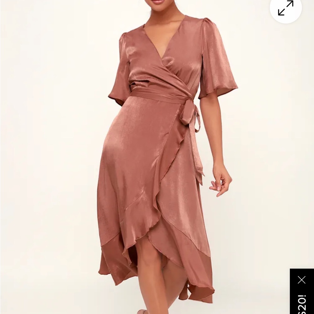 Lulu's Mauve High Low Wrap Dress
